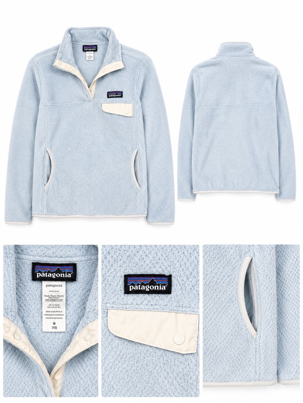 Patagonia Synchilla Snap-T Fleece Pullover | Women’s Medium | Light Blue